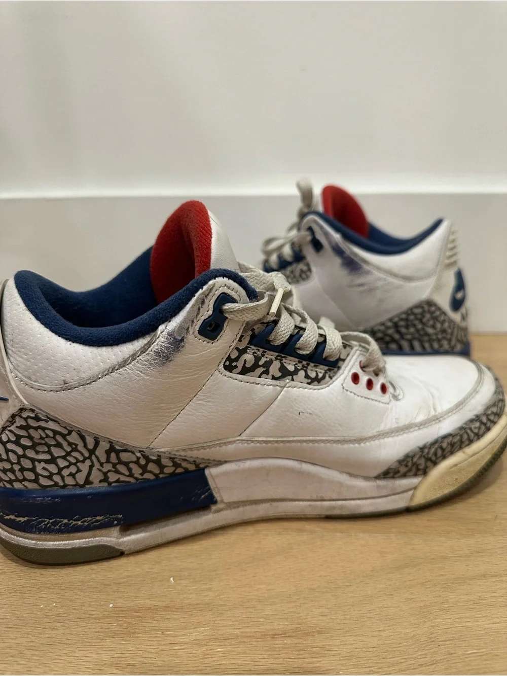 Jordan 3 Retro OG True Blue 2016 Size 8.5 854262-106 White Red